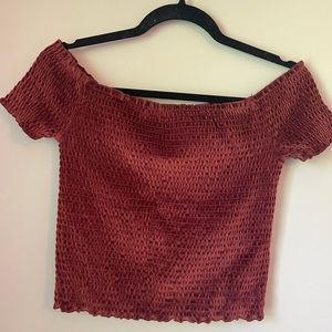 Off the Shoulder Velvet Crop